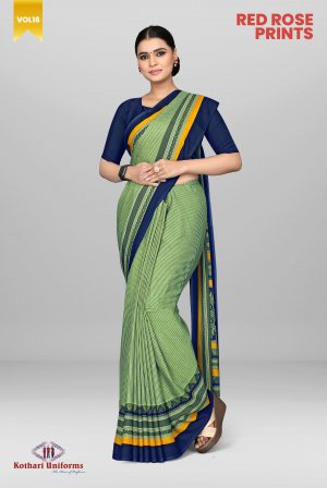 Red Rose Prints | Uniform Saree [RRP2B]