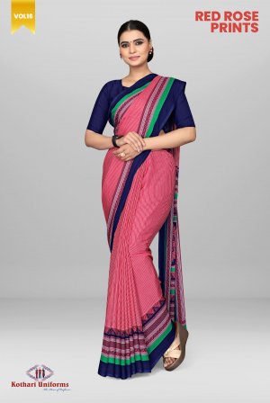 Red Rose Prints | Uniform Saree [RRP2D]