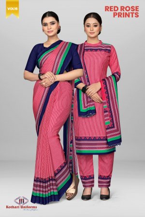 Red Rose Prints | Uniform Saree [RRP2D]