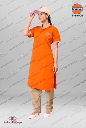 IOCL - Indian Oil Petrol Pump Female Filler Uniform - Salwar Set & Cap