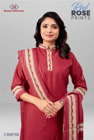 Red Rose Prints | Uniform Saree & Salwar Combo [RRP3R]