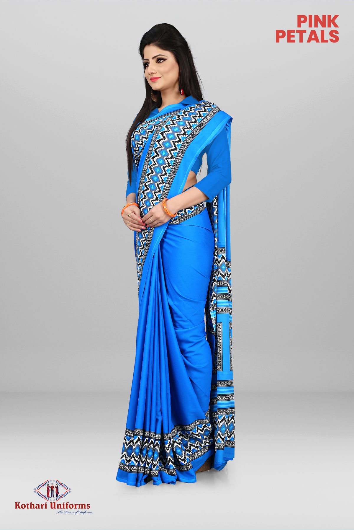 Pink Petals | Uniform Saree  [PP1B]