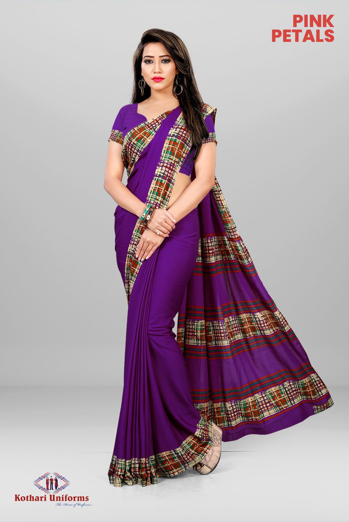 Pink Petals | Uniform Saree  [PP6A]