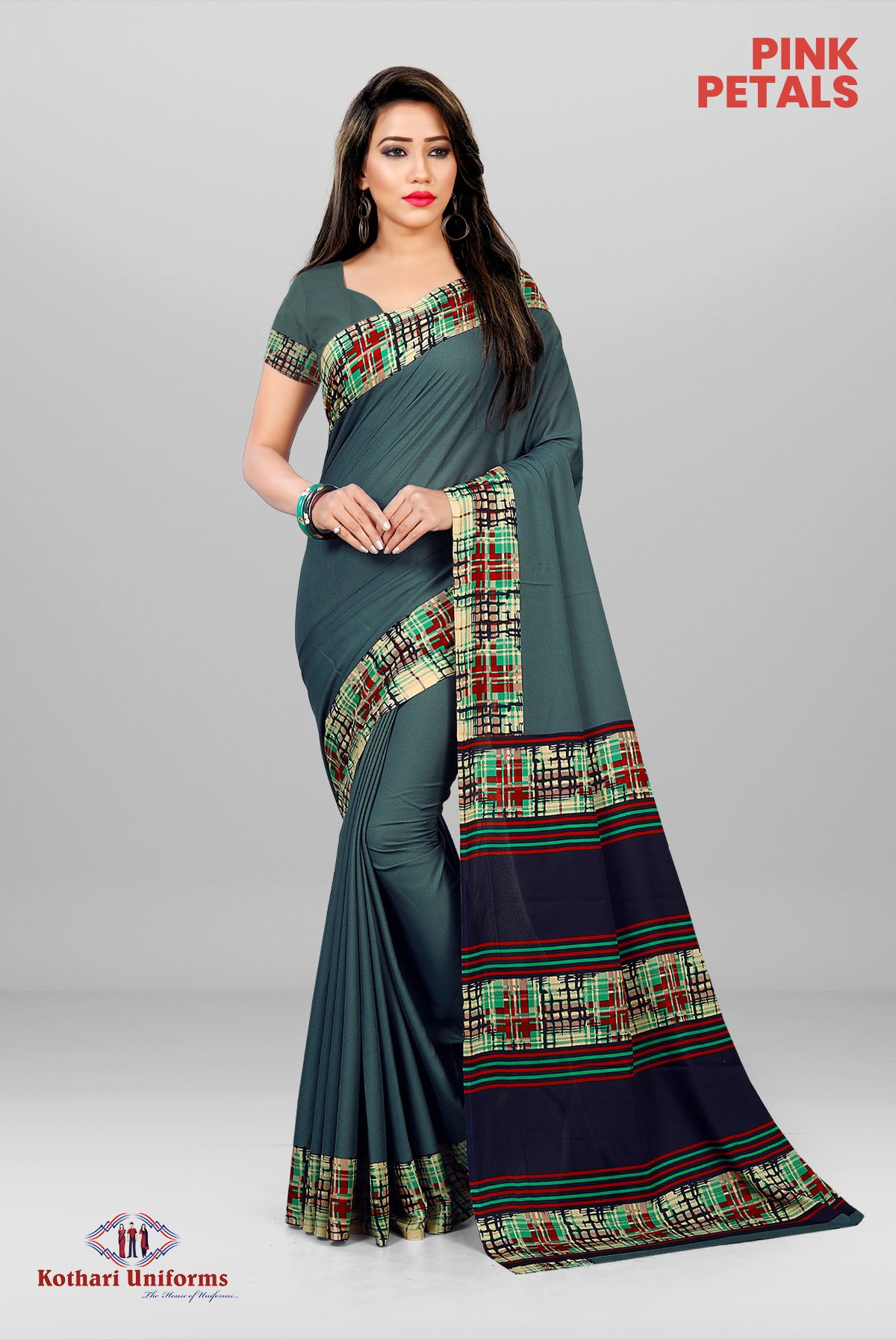 Pink Petals | Uniform Saree  [PP6B]