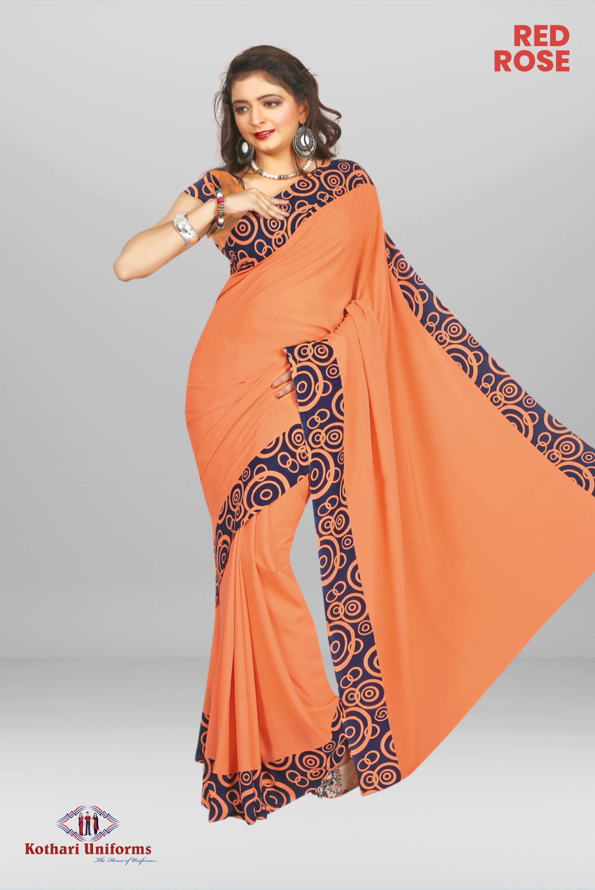 Red Rose | Uniform Saree [VK0084]