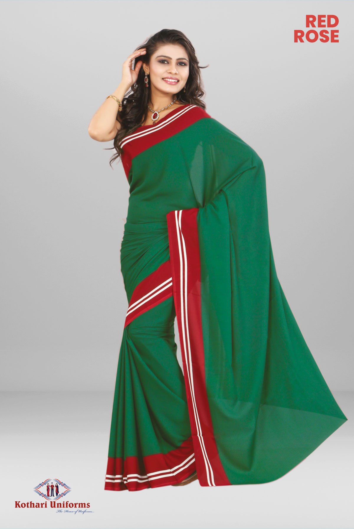 Red Rose | Uniform Saree [VK0085]