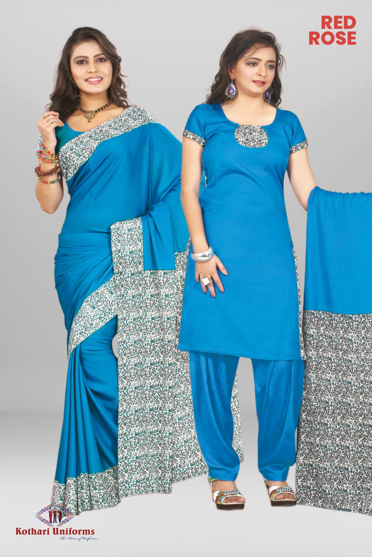 Red Rose | Uniform Saree & Salwar Combo [NB003\VK0075]