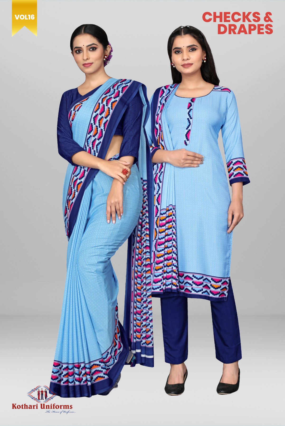 Checks & Drapes | Uniform Saree & Salwar Combo [CAD1]