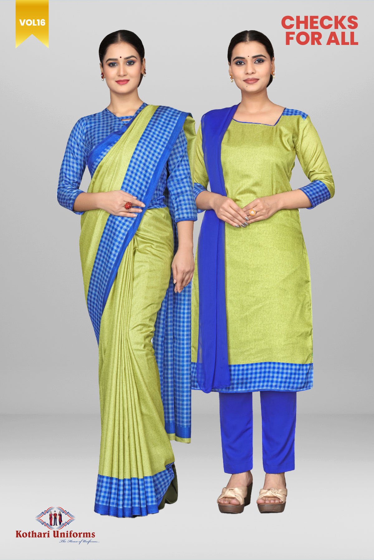 Checks For All | Uniform Saree & Salwar Combo [CFA2]