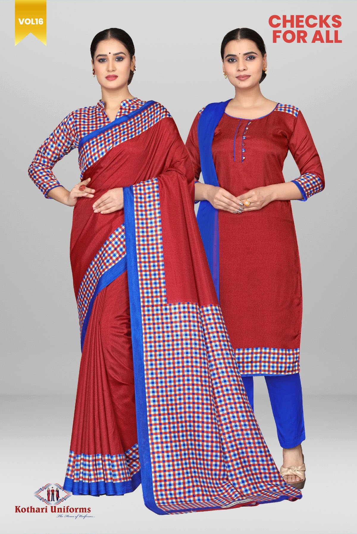 Checks For All | Uniform Saree & Salwar Combo [CFA3]