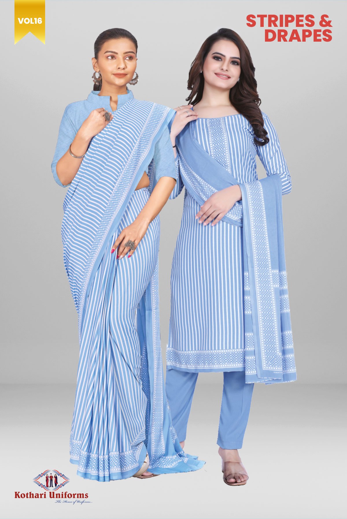 Stripes & Drapes | Uniform Saree & Salwar Combo [STD1]