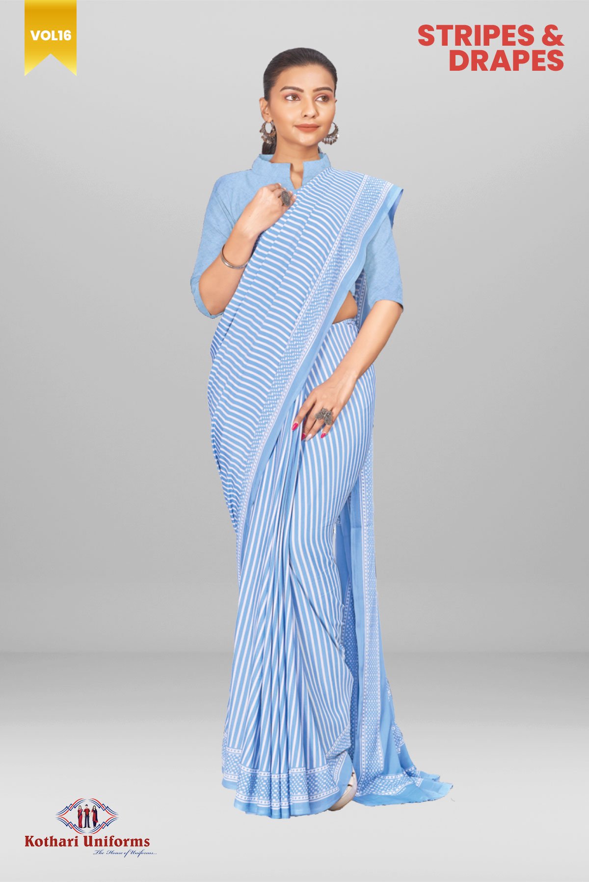 Stripes & Drapes | Uniform Saree [STD1]