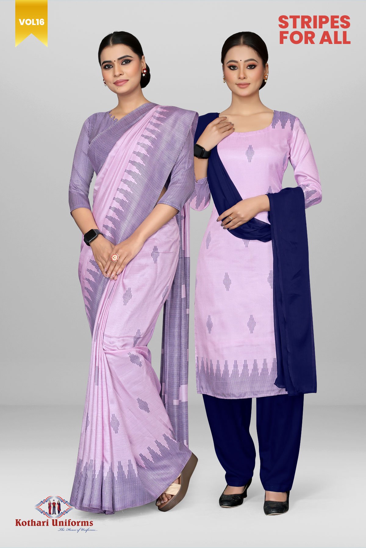 Stripes For All | Uniform Saree & Salwar Combo [SFA1]