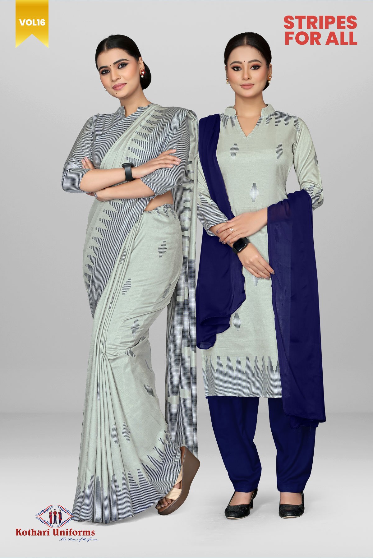 Stripes For All | Uniform Saree & Salwar Combo [SFA2]
