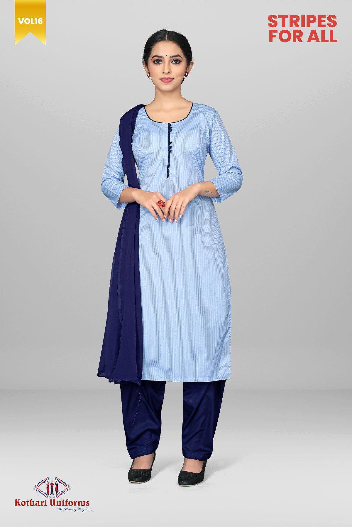 Stripes For All | Uniform Salwar Set [CCSFA4] 	