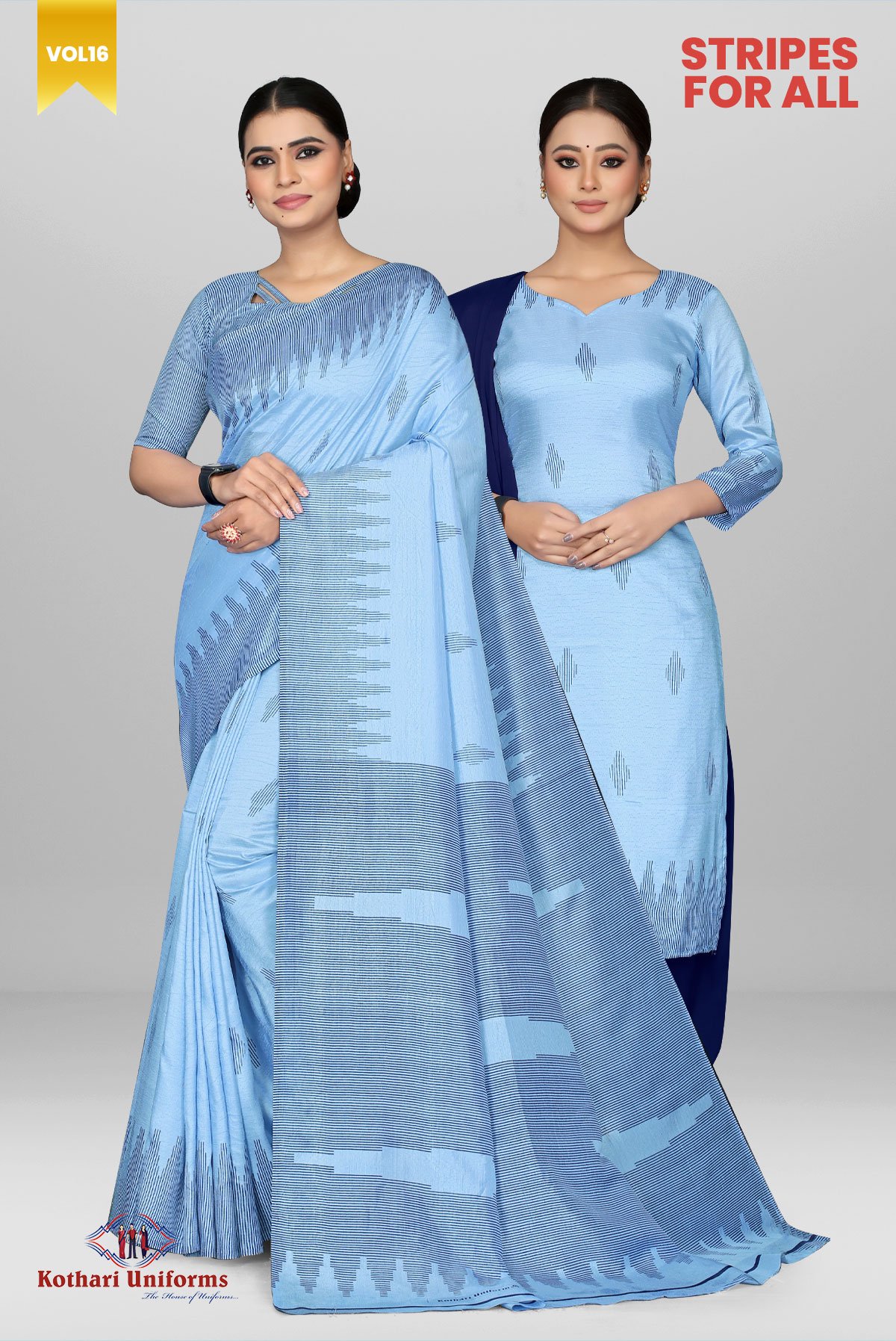 Stripes For All | Uniform Saree & Salwar Combo [SFA4]