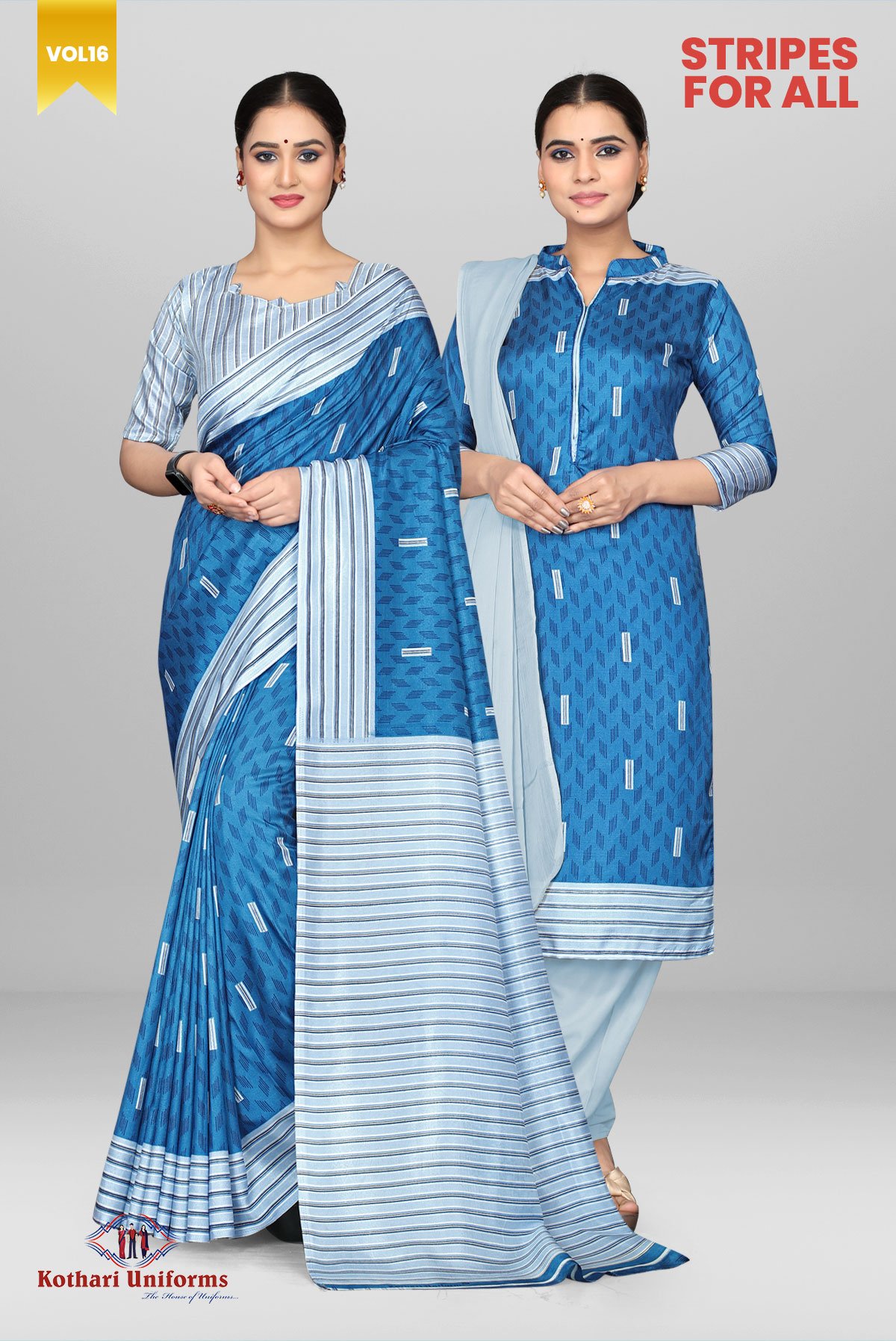 Stripes For All | Uniform Saree & Salwar Combo [SFA6]