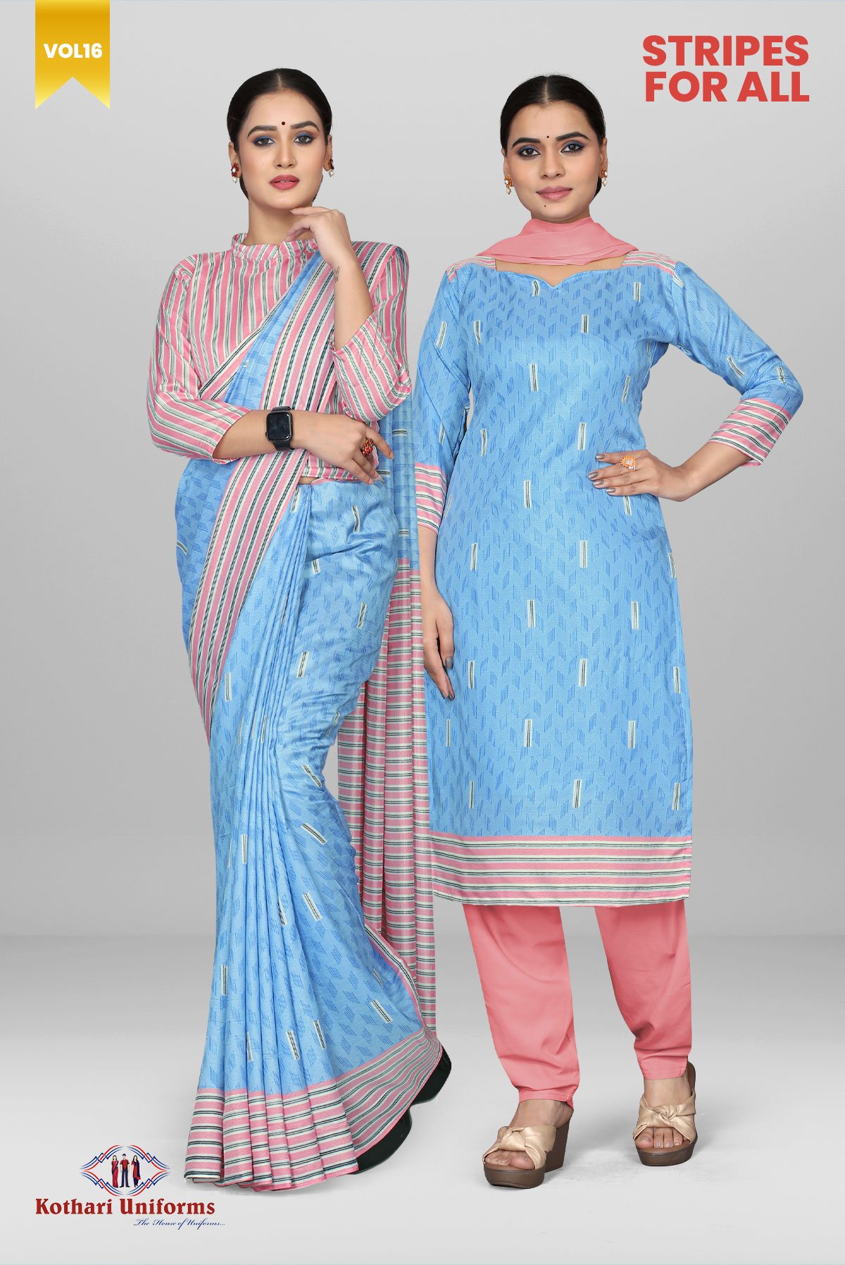 Stripes For All | Uniform Saree & Salwar Combo [SFA9]