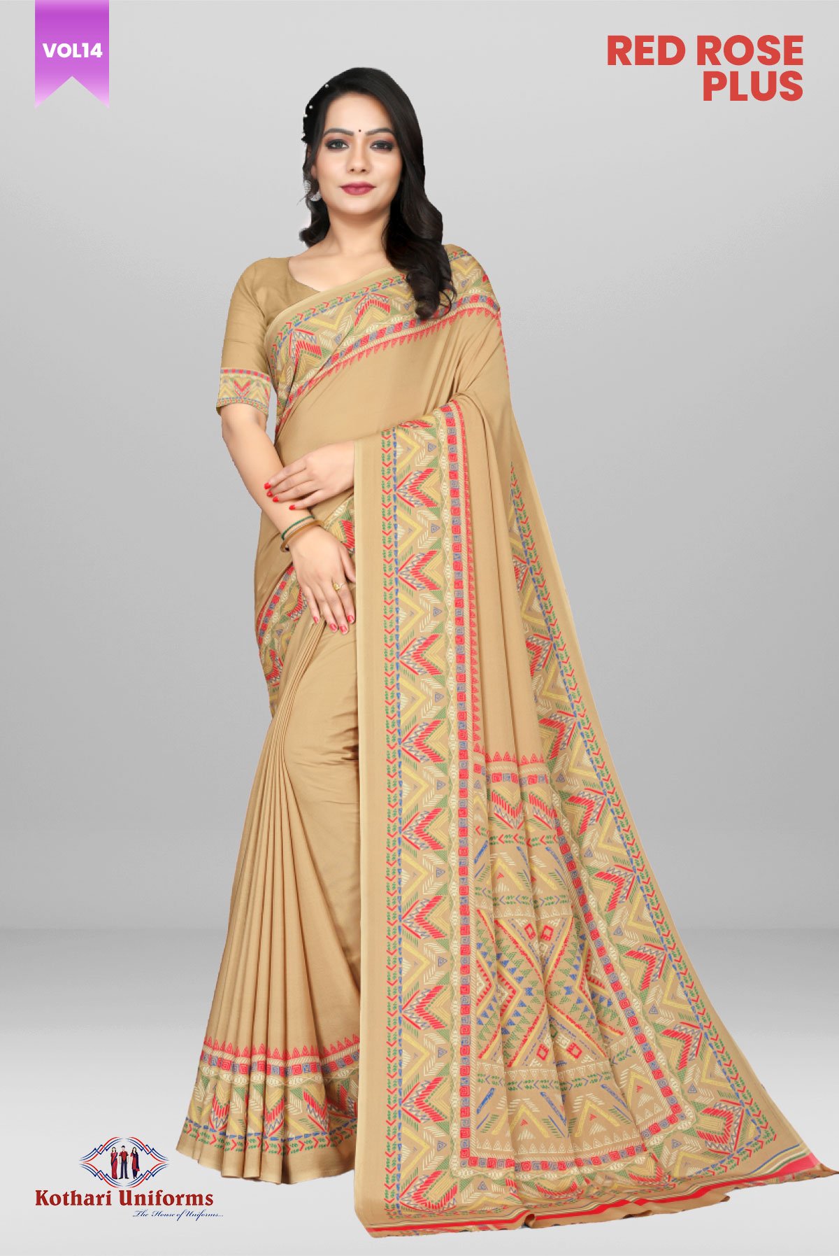 Red Rose Plus | Uniform Saree [RPS1E]