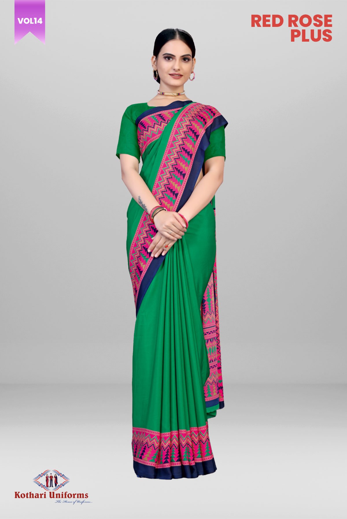 Red Rose Plus | Uniform Saree [RPS2B]