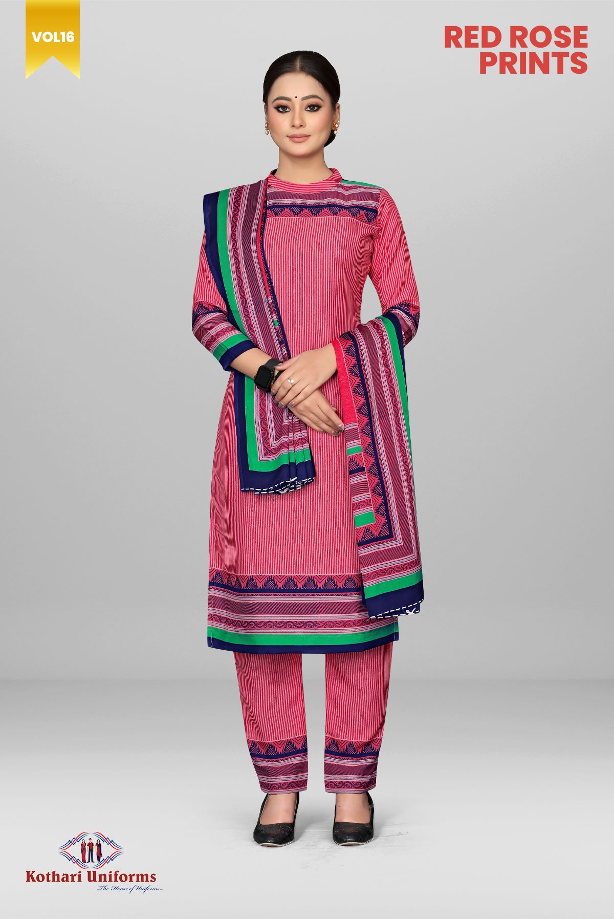 Red Rose Prints | Uniform Salwar Set [CRRP2D]