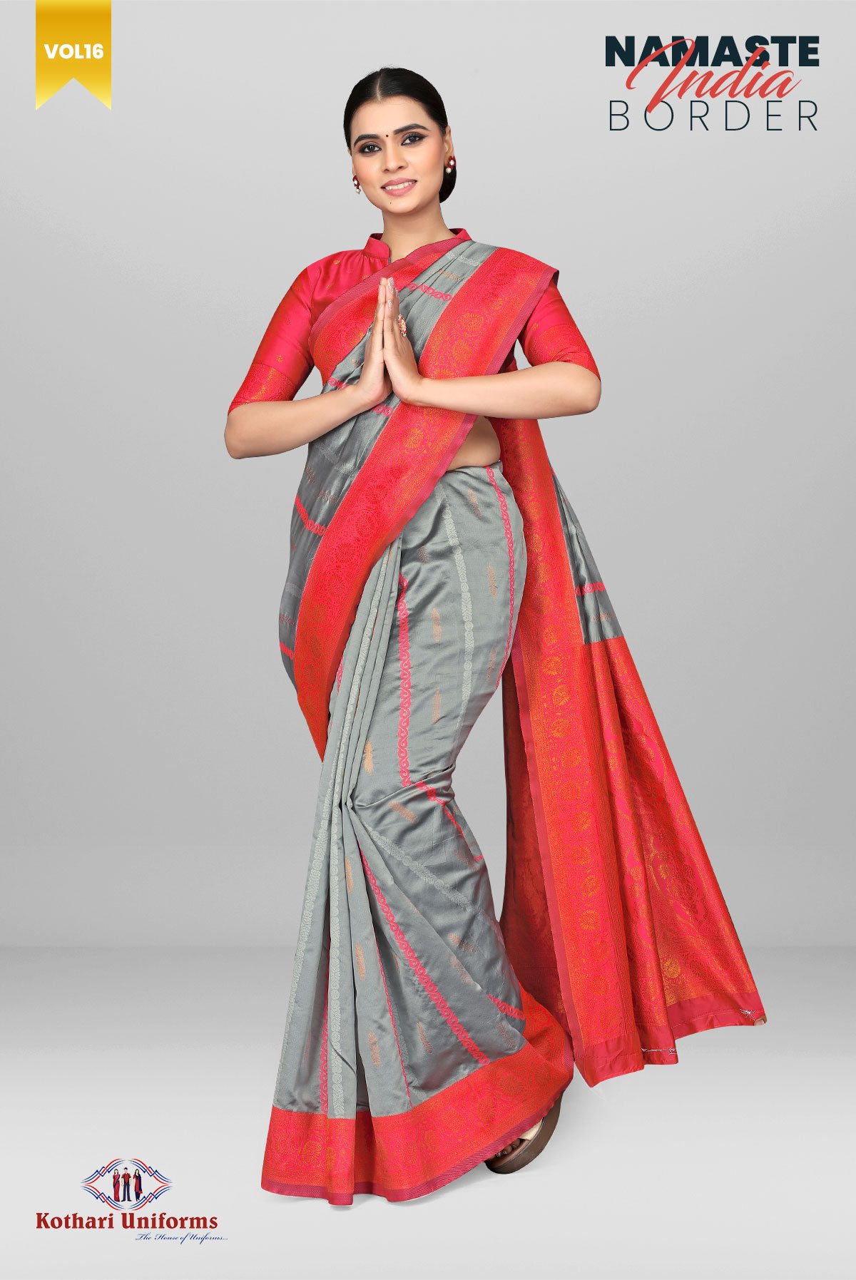 Namaste India Border | Uniform Saree [NIB4]