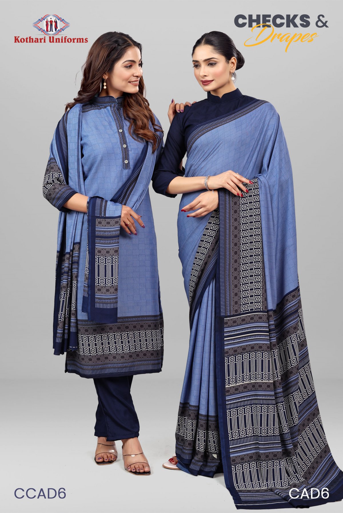 Checks & Drapes | Uniform Saree & Salwar Combo [CAD6]