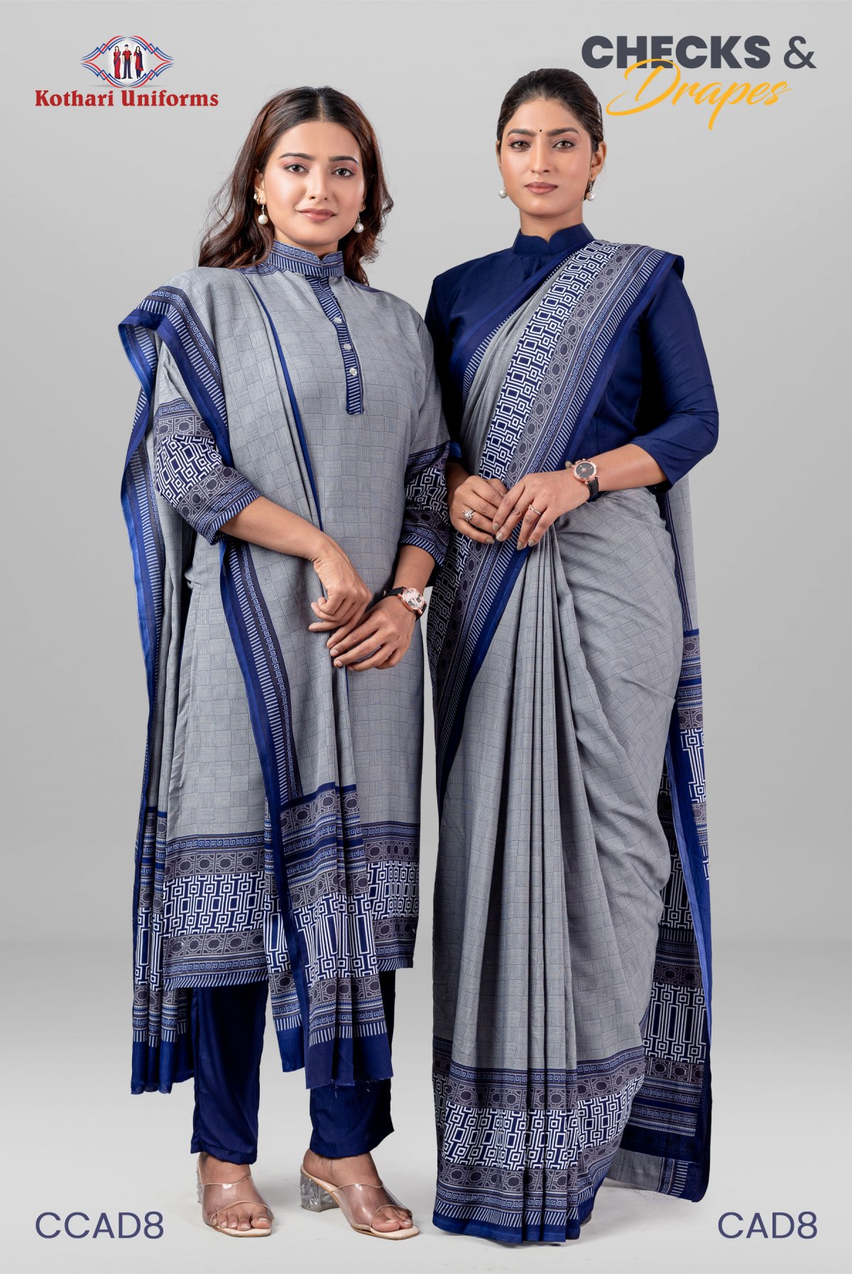 Checks & Drapes | Uniform Saree & Salwar Combo [CAD8]