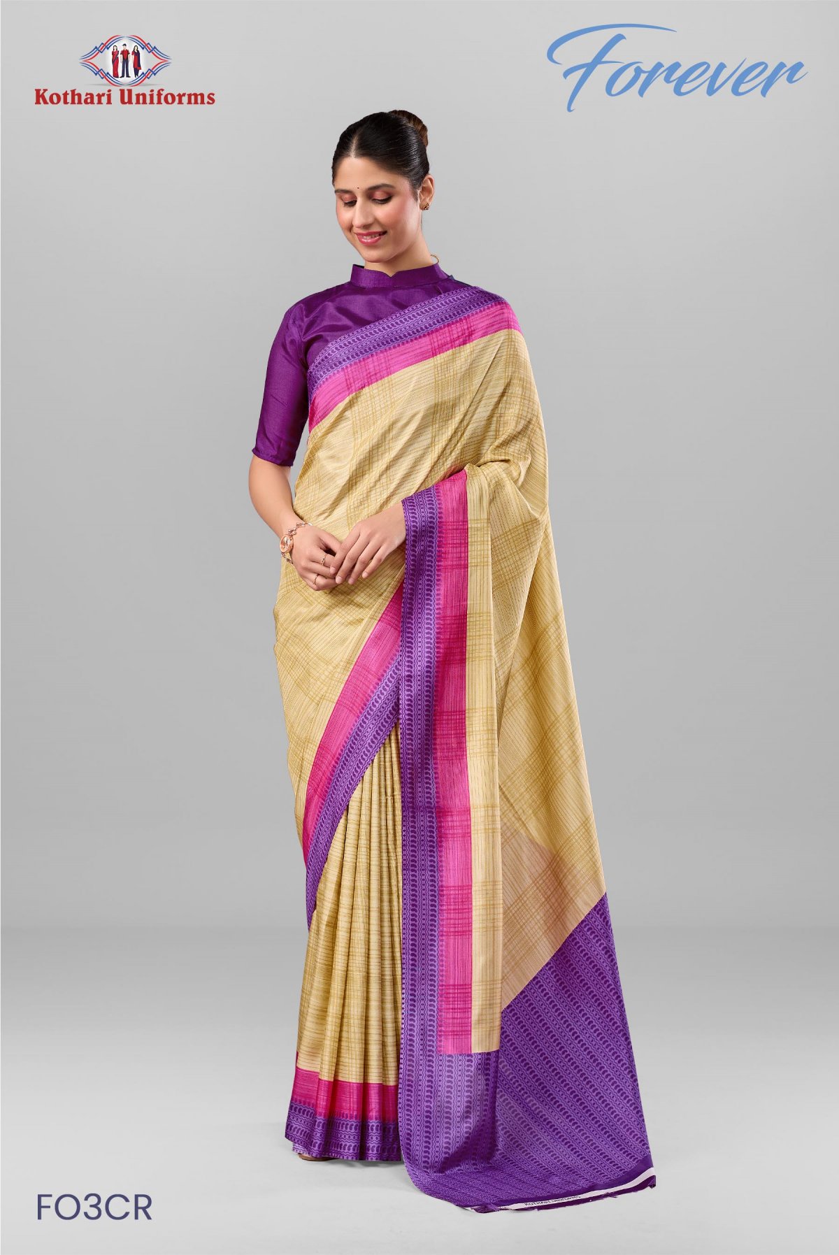 Forever | Uniform Saree [FO3CR]