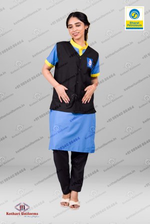BPCL - Bharat Petroleum Petrol Pump Filler Uniforms - Sleeveless Coat & Salwar set