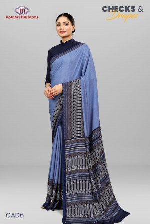 Checks & Drapes | Uniform Saree [CAD6]