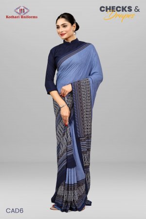 Checks & Drapes | Uniform Saree [CAD6]