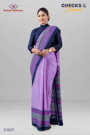 Checks & Drapes | Uniform Saree [CAD7]