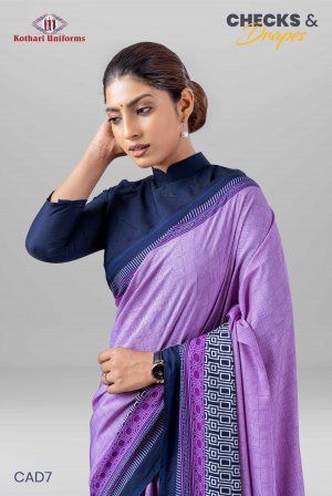 Checks & Drapes | Uniform Saree [CAD7]