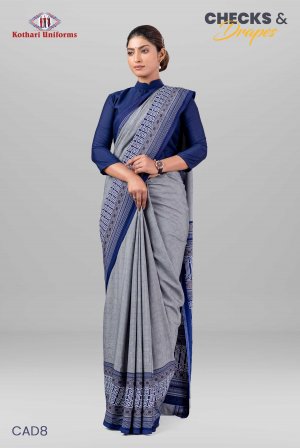 Checks & Drapes | Uniform Saree [CAD8]