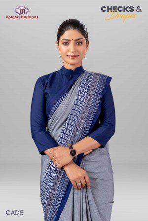 Checks & Drapes | Uniform Saree [CAD8]
