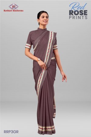 Red Rose Prints | Uniform Saree [RRP3GR]