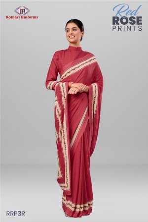 Red Rose Prints | Uniform Saree [RRP3GR]