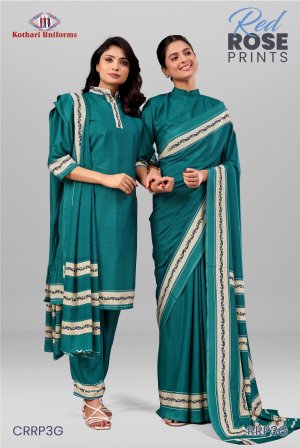 Red Rose Prints | Uniform Saree & Salwar Combo [RRP3G]