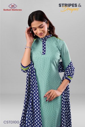 Stripes & Drapes | Uniform Salwar Set [CSTD10G]