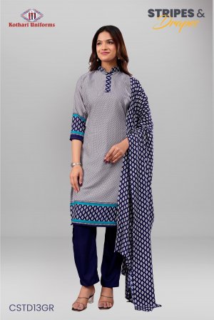 Stripes & Drapes | Uniform Salwar Set [CSTD13GR]