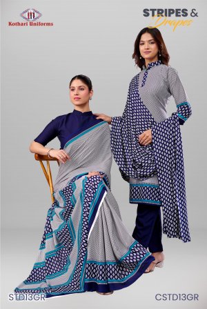 Stripes & Drapes | Uniform Saree & Salwar Combo [STD13GR]