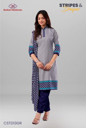 Stripes & Drapes | Uniform Saree & Salwar Combo [STD13GR]
