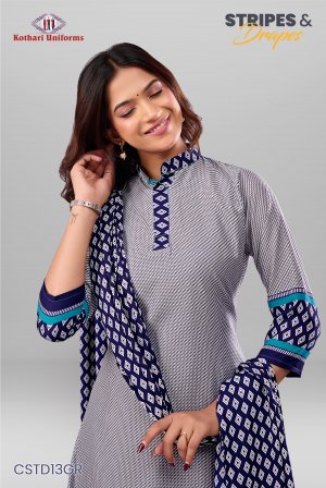 Stripes & Drapes | Uniform Saree & Salwar Combo [STD13GR]