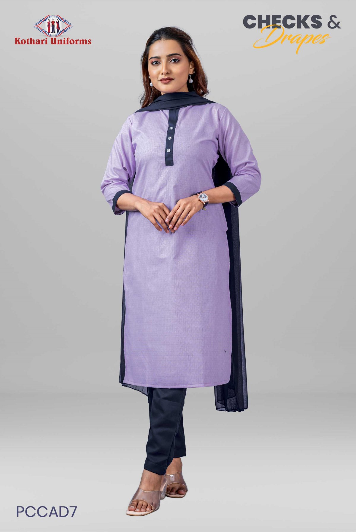 Checks & Drapes | Uniform Salwar Set [PCCAD7]