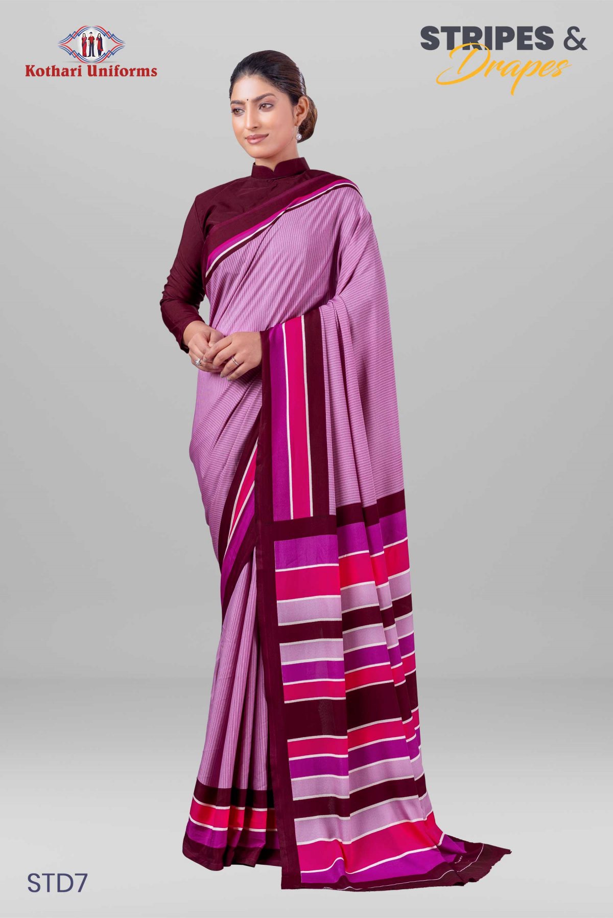 Stripes & Drapes | Uniform Saree [STD7]