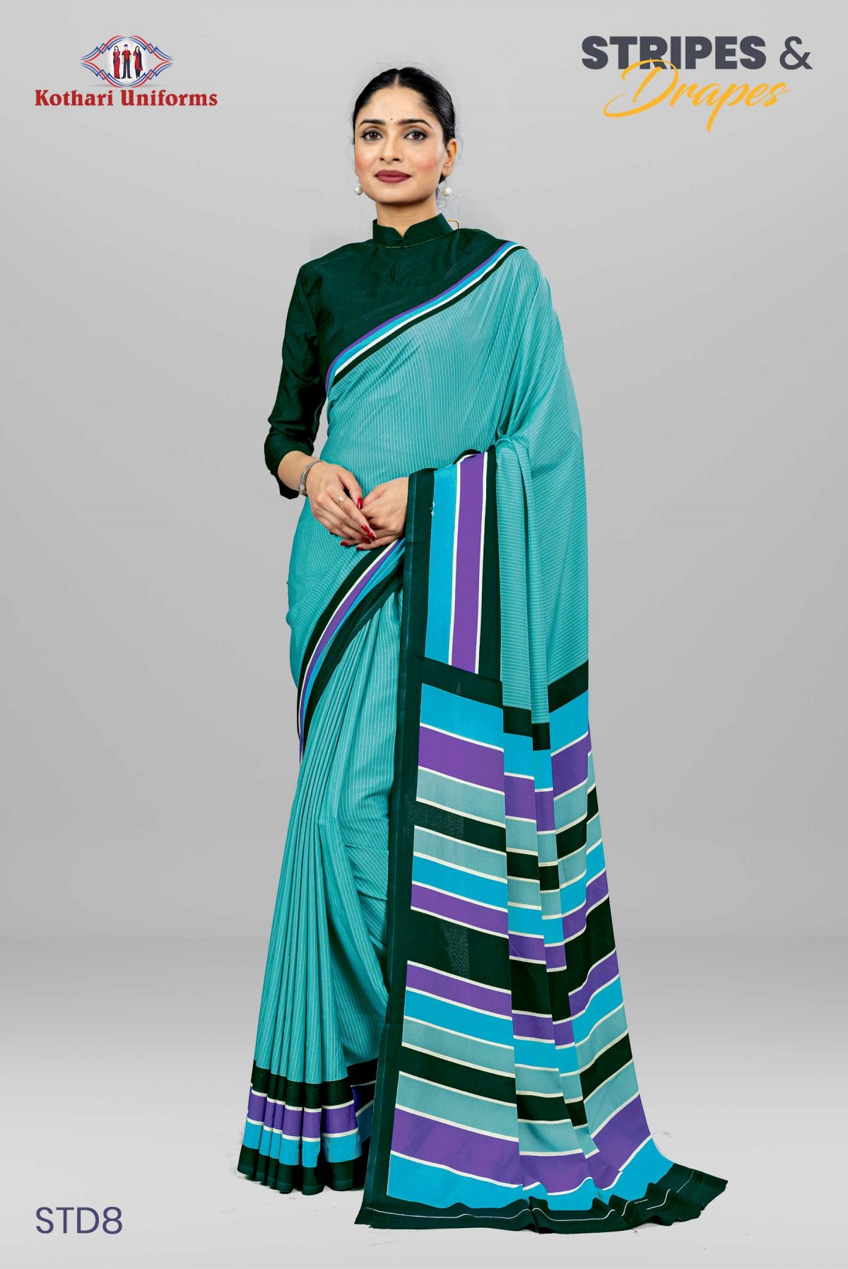 Stripes & Drapes | Uniform Saree [STD8]