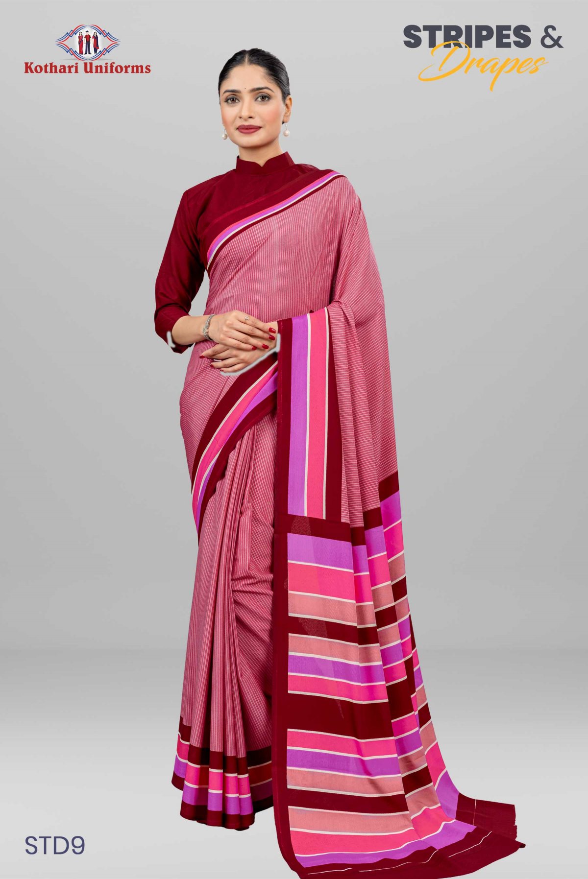 Stripes & Drapes | Uniform Saree [STD9]