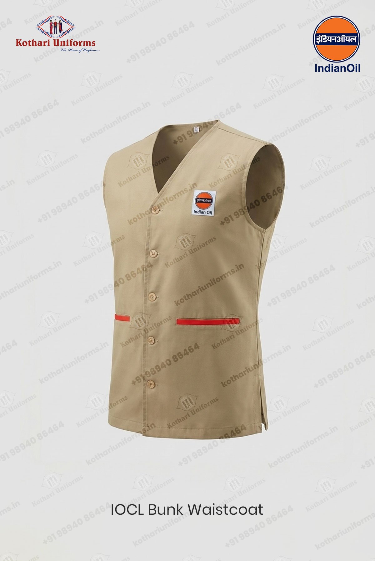 IOCL Indian Oil - Bunk Filler Uniform Waistcoat