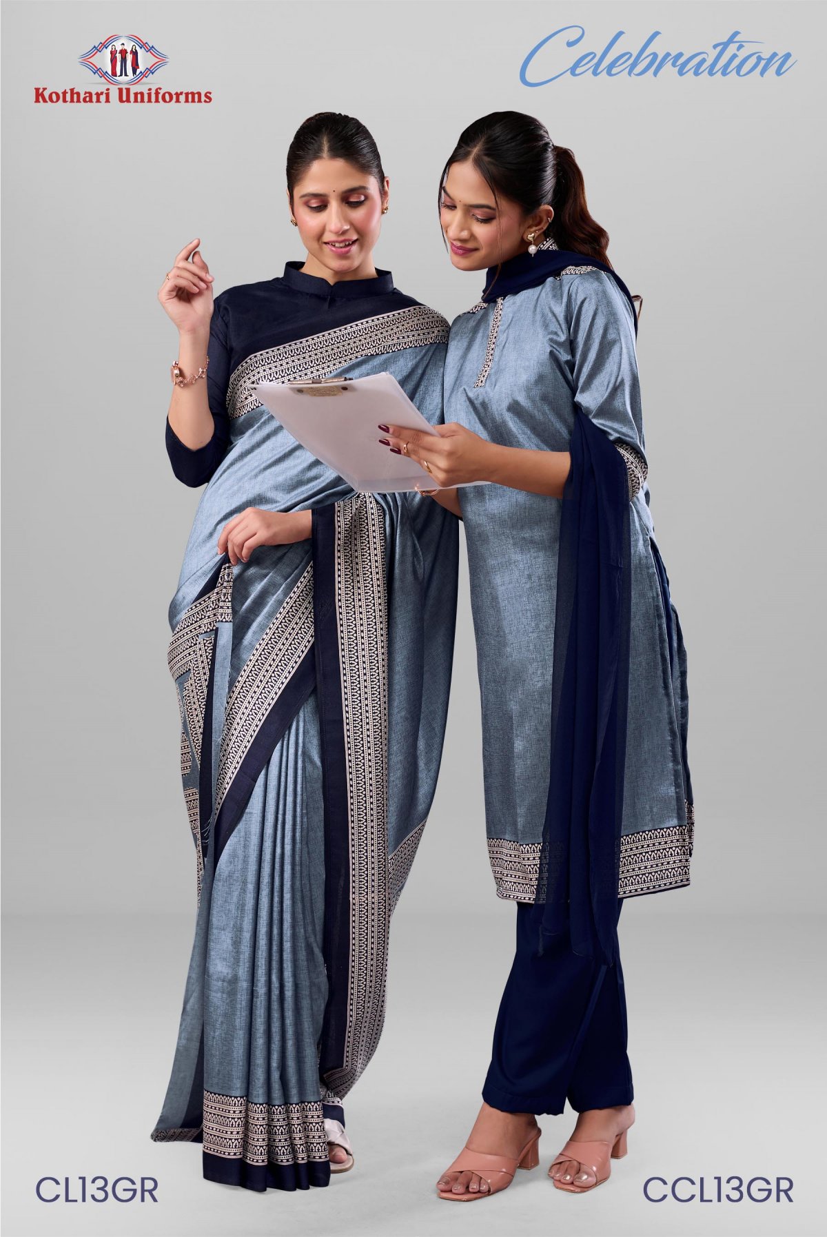 Celebration | Uniform Saree & Salwar Combo [CL13GR]